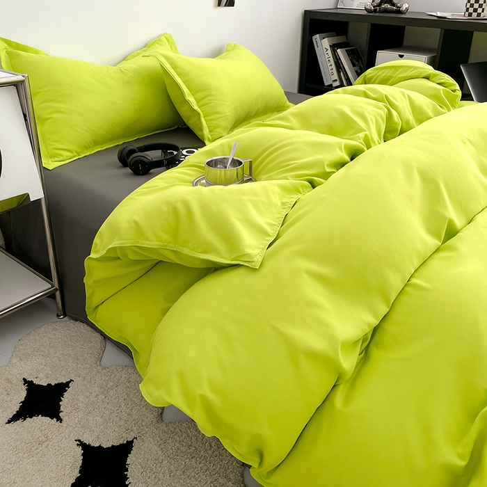 91家纺网 家纺一手货源 找家纺 贝拉梦2023新款个性撞色混搭亲肤棉四件套 绿灯侠