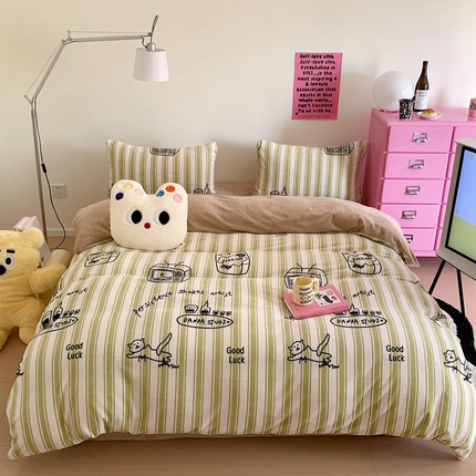 91家纺网 家纺一手货源 找家纺 美乐迪 2023新款牛奶绒套件 艺术家