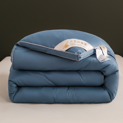 91家纺网 家纺一手货源 找家纺 天瑜家纺 2023新款喷气全棉A类无荧光大豆冬被子被芯宾利蓝