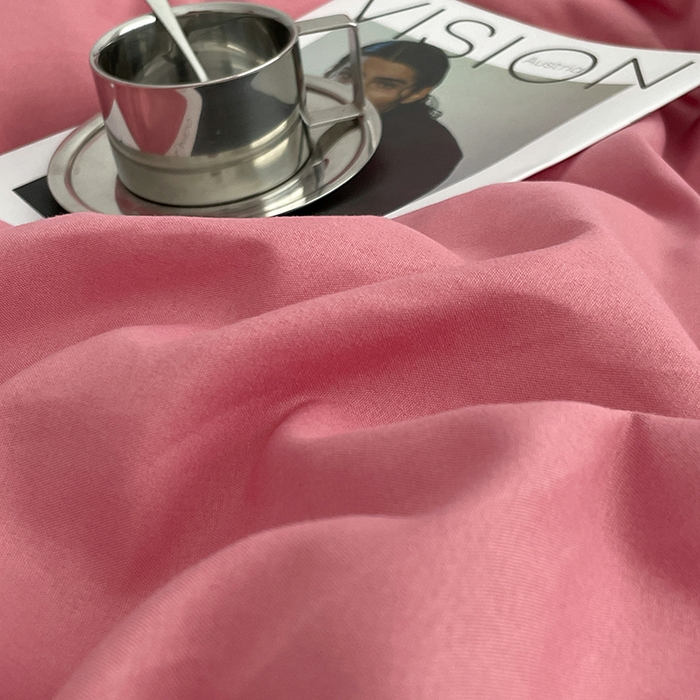 91家纺网 家纺一手货源 找家纺 贝拉梦2023新款个性撞色混搭亲肤棉四件套 白桃清茶