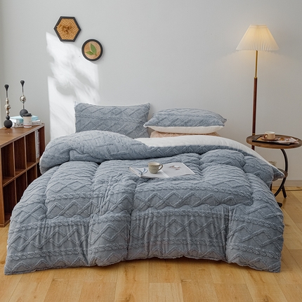 雅蔓依 2025新款塔芙绒羊羔绒冬被被子被芯 典雅灰