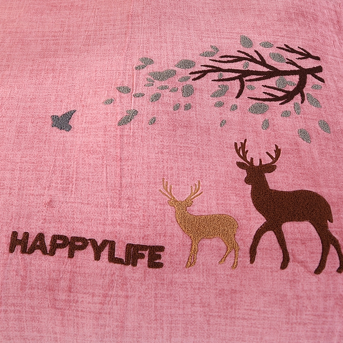 91家纺网 家纺一手货源 找家纺 代芙家纺 2023秋冬新品全消光8.5斤牛奶绒加厚保暖毛巾绣四件套 小鹿-豆沙