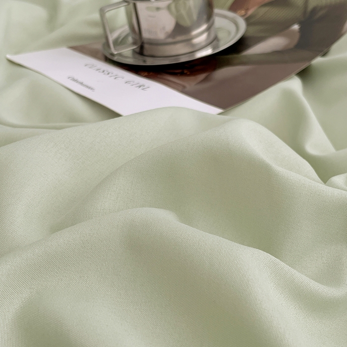 91家纺网 家纺一手货源 找家纺 贝拉梦2023新款个性撞色混搭亲肤棉四件套 茉莉奶绿