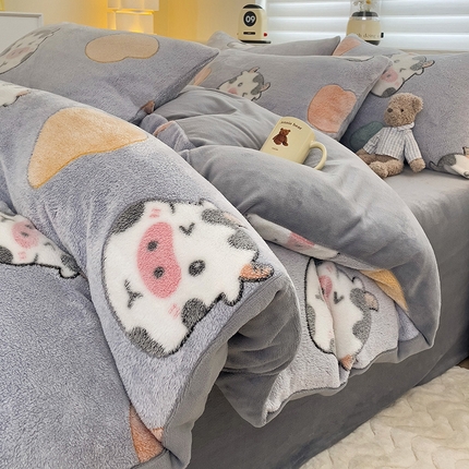 91家纺网 家纺一手货源 找家纺 （总）逸尚阁 2023新款雪花绒牛奶绒印花四件套（包含买家秀）