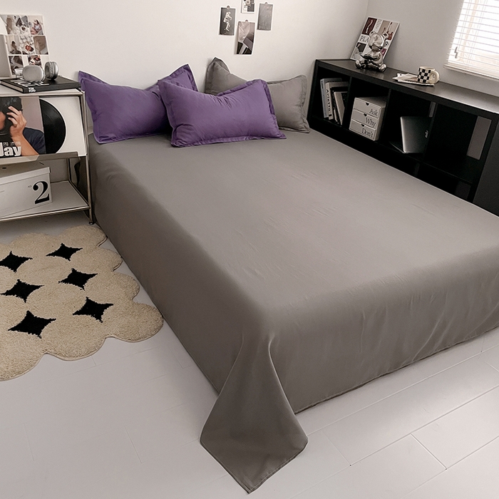 91家纺网 家纺一手货源 找家纺 贝拉梦2023新款个性撞色混搭亲肤棉四件套 紫雾森林