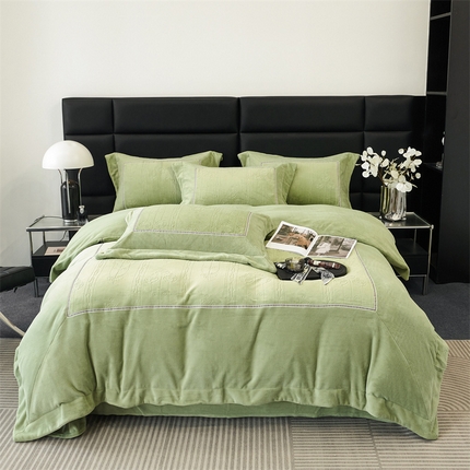 榻尚家居 2023新款秋冬暖绒Queen系列-玫瑰花园 牛油果