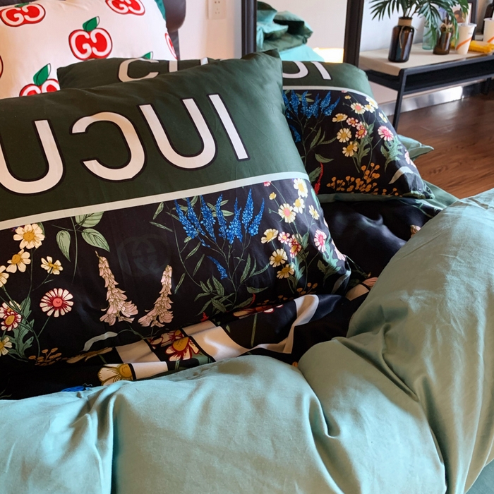 91家纺网 家纺一手货源 找家纺 花沐 2023新款ab版纯棉数码四件套 花千树