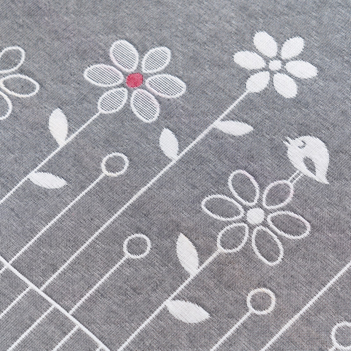 91家纺网 家纺一手货源 找家纺 朴尔家纺-毛巾被 2023新款特惠混纺棉质三层纱布独版AB面枕巾 花中细语灰