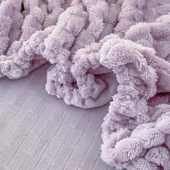 91家纺网 家纺一手货源 找家纺 欧邦 新款A类提花豆豆绒金龟绒床笠 床笠-魅力紫