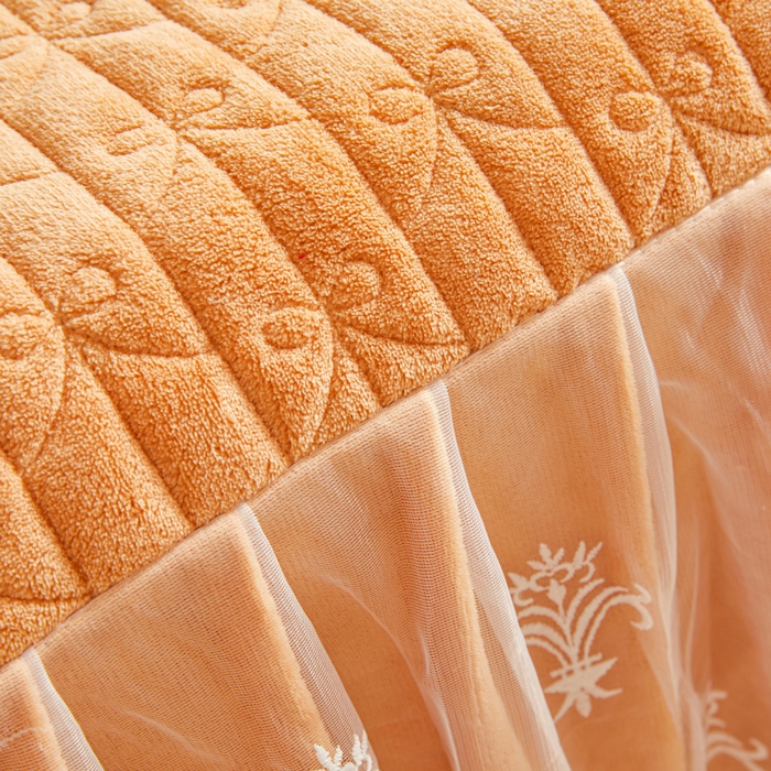 91家纺网 家纺一手货源 找家纺 虹星家纺 2023新款牛奶绒夹棉床裙套件清新系列-床裙款单床裙  清新-吴咖