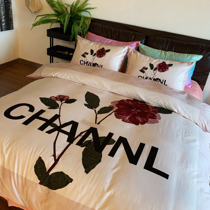 91家纺网 家纺一手货源 找家纺 花沐 2023新款ab版纯棉数码四件套 一只花芽