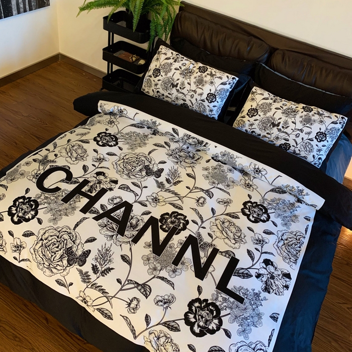 91家纺网 家纺一手货源 找家纺 花沐 2023新款ab版纯棉数码四件套 云暮间