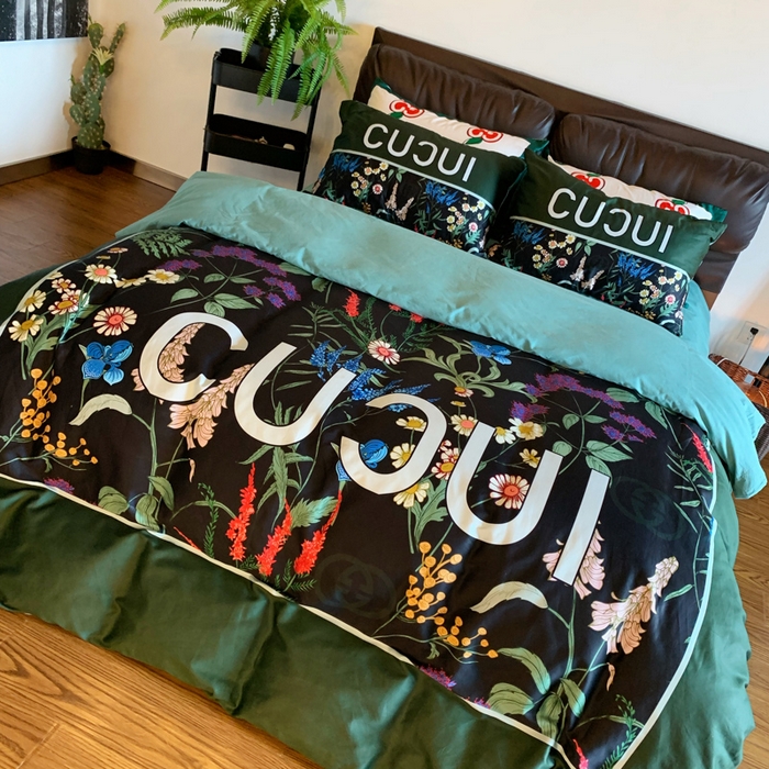 91家纺网 家纺一手货源 找家纺 花沐 2023新款ab版纯棉数码四件套 花千树