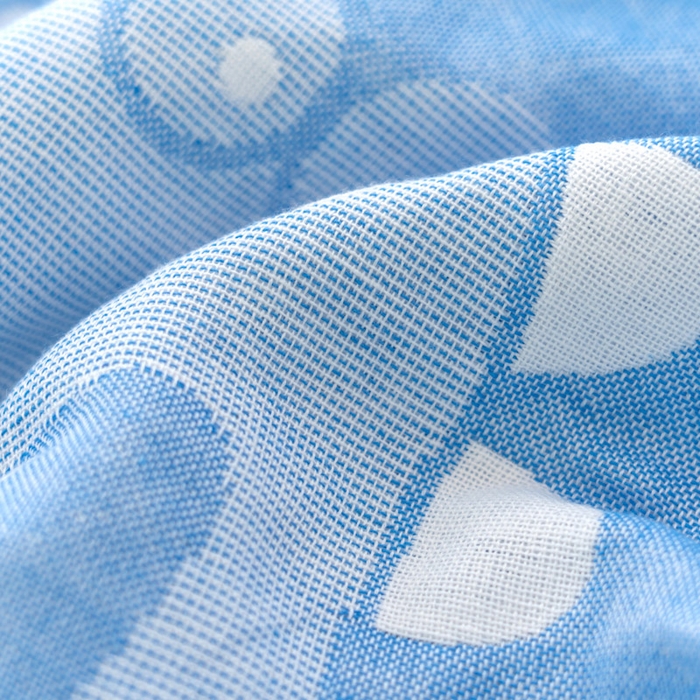 91家纺网 家纺一手货源 找家纺 朴尔家纺-毛巾被 2023新款特惠混纺棉质三层纱布独版AB面枕巾 小恐龙兰