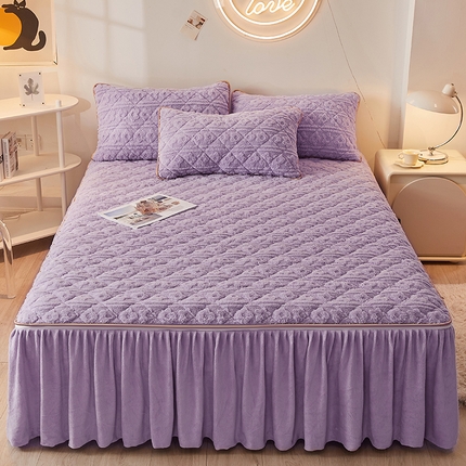 91家纺网 家纺一手货源 找家纺 （总）恋尚 2023新款塔芙绒床裙可脱卸款