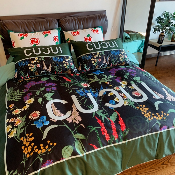 91家纺网 家纺一手货源 找家纺 花沐 2023新款ab版纯棉数码四件套 花千树