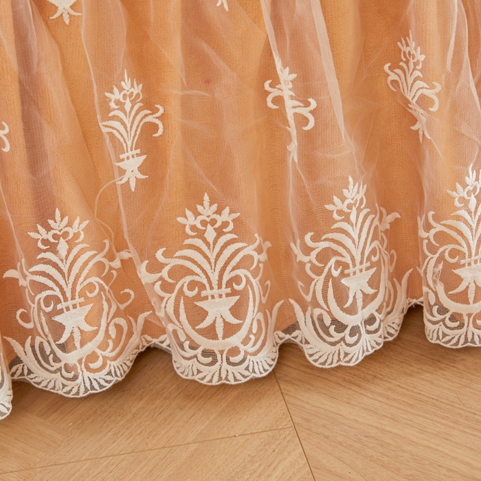 91家纺网 家纺一手货源 找家纺 虹星家纺 2023新款牛奶绒夹棉床裙套件清新系列-床裙款单床裙  清新-吴咖