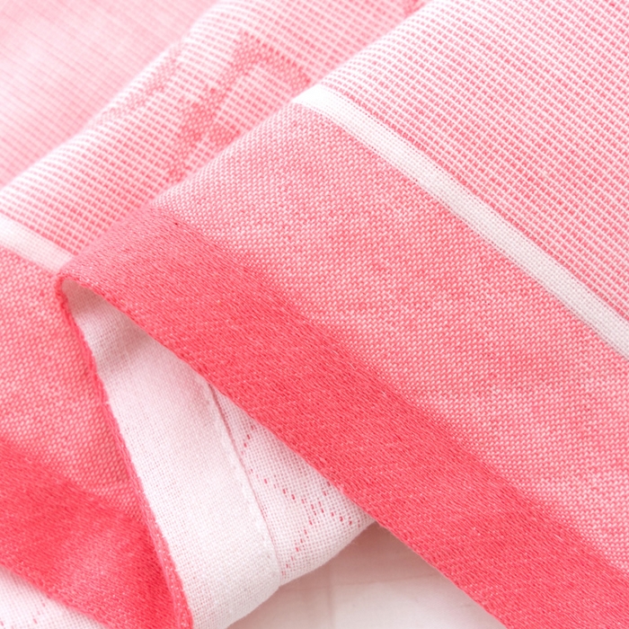 91家纺网 家纺一手货源 找家纺 朴尔家纺-毛巾被 2023新款特惠混纺棉质三层纱布独版AB面枕巾 早安粉