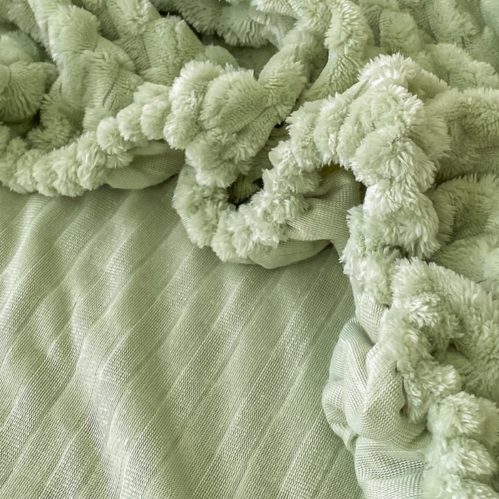 91家纺网 家纺一手货源 找家纺 欧邦 新款A类提花豆豆绒金龟绒床笠 床笠-豆绿