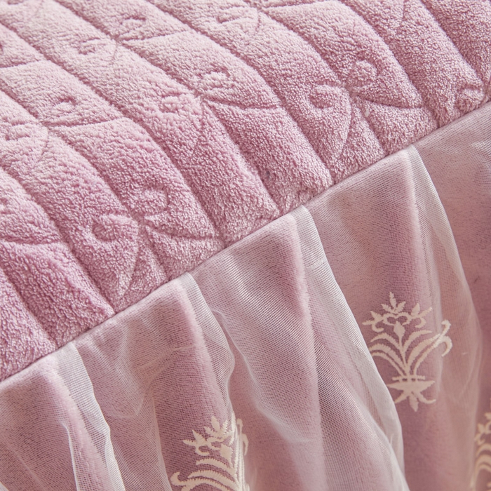 91家纺网 家纺一手货源 找家纺 虹星家纺 2023新款牛奶绒夹棉床裙套件清新系列-床裙款单床裙  清新-浪漫紫