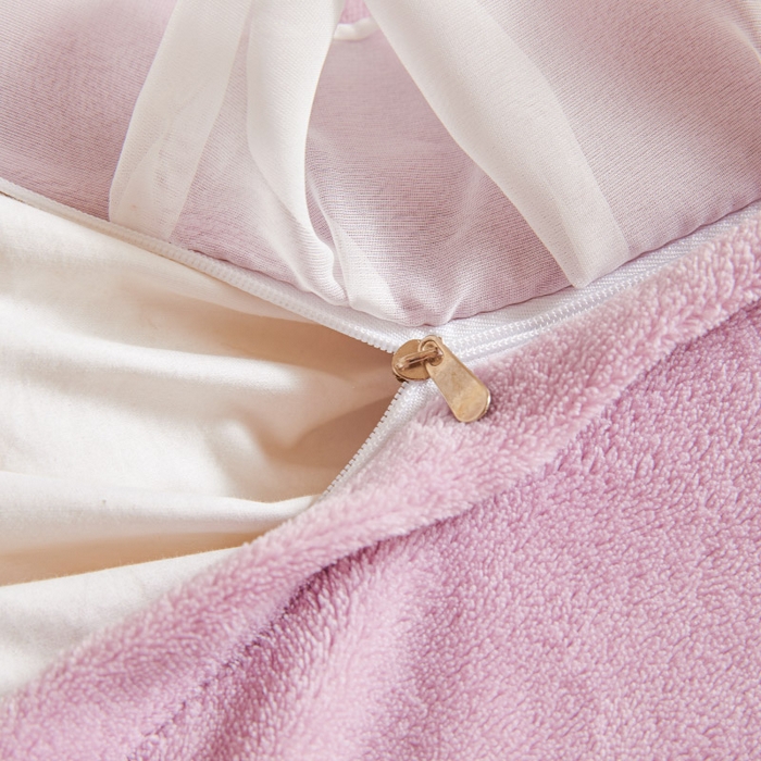 91家纺网 家纺一手货源 找家纺 虹星家纺 2023新款牛奶绒夹棉床裙套件清新系列-床裙款四件套 清新-浪漫紫