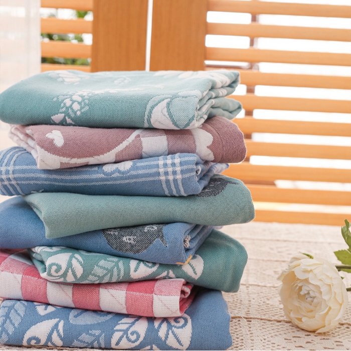 91家纺网 家纺一手货源 找家纺 朴尔家纺-毛巾被 2023新款全棉加厚三层纱布枕巾 组合