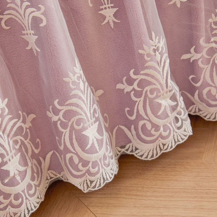 91家纺网 家纺一手货源 找家纺 虹星家纺 2023新款牛奶绒夹棉床裙套件清新系列-床裙款单床裙  清新-浪漫紫