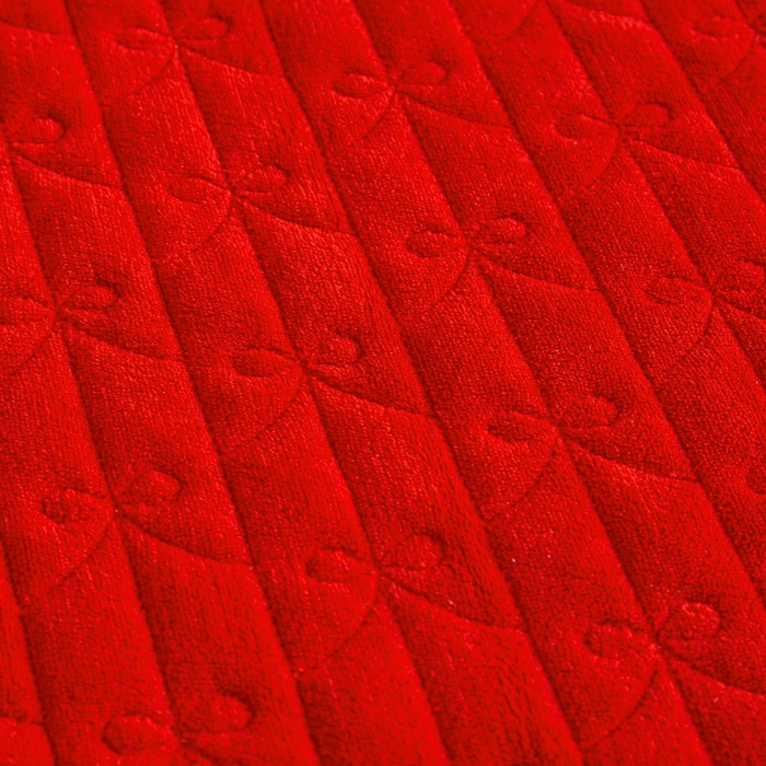 91家纺网 家纺一手货源 找家纺 虹星家纺 2023新款牛奶绒夹棉床裙套件清新系列-床裙款单床裙  清新-中国红