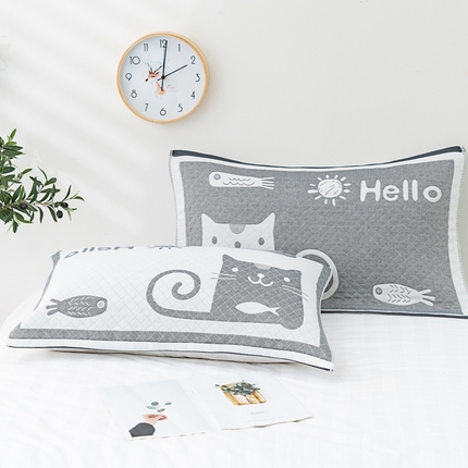 91家纺网 家纺一手货源 找家纺 （总）朴尔家纺-毛巾被 2023新款特惠混纺棉质三层纱布独版AB面枕巾