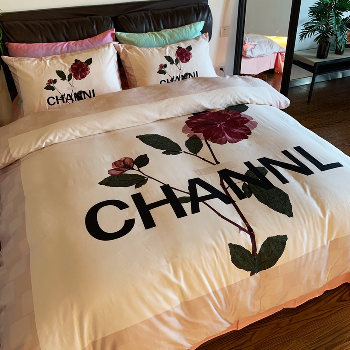 91家纺网 家纺一手货源 找家纺 花沐 2023新款ab版纯棉数码四件套 一只花芽