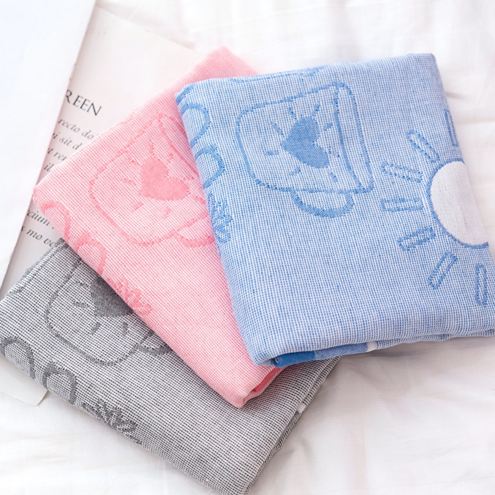 91家纺网 家纺一手货源 找家纺 朴尔家纺-毛巾被 2023新款特惠混纺棉质三层纱布独版AB面枕巾 早安灰