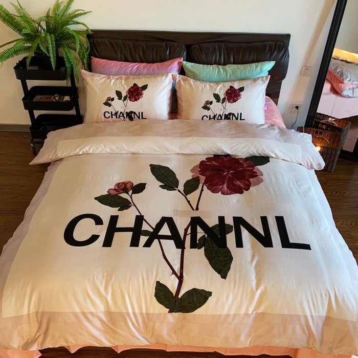 91家纺网 家纺一手货源 找家纺 花沐 2023新款ab版纯棉数码四件套 一只花芽