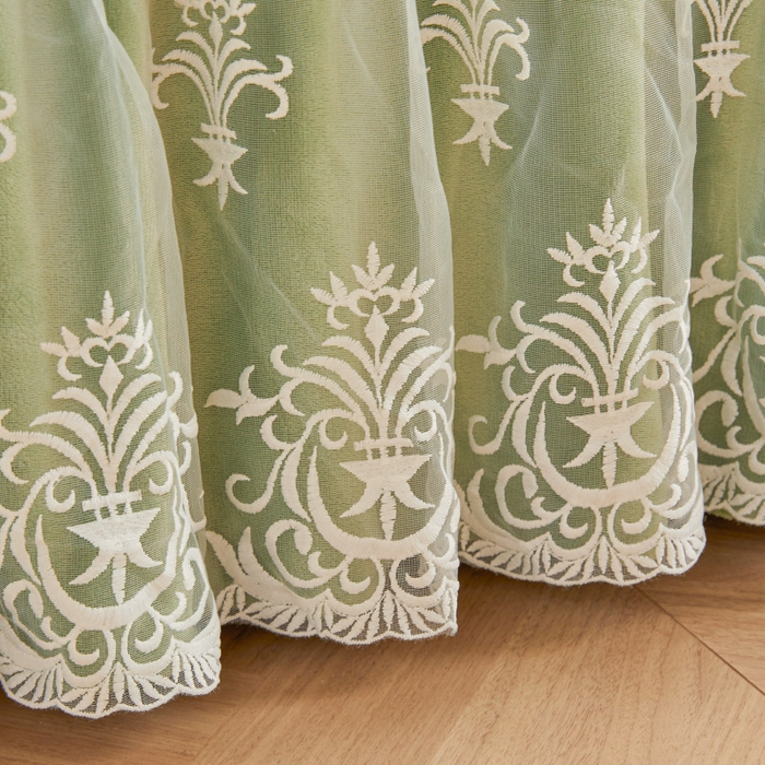 91家纺网 家纺一手货源 找家纺 虹星家纺 2023新款牛奶绒夹棉床裙套件清新系列-床裙款单床裙  清新-牛油果绿