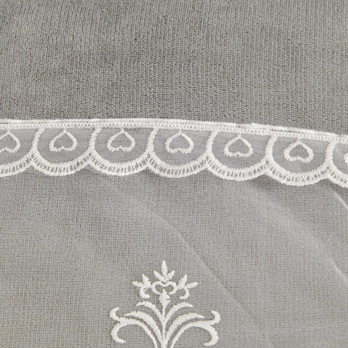 91家纺网 家纺一手货源 找家纺 虹星家纺 2023新款牛奶绒夹棉床裙套件清新系列-床裙款四件套 清新-星际灰