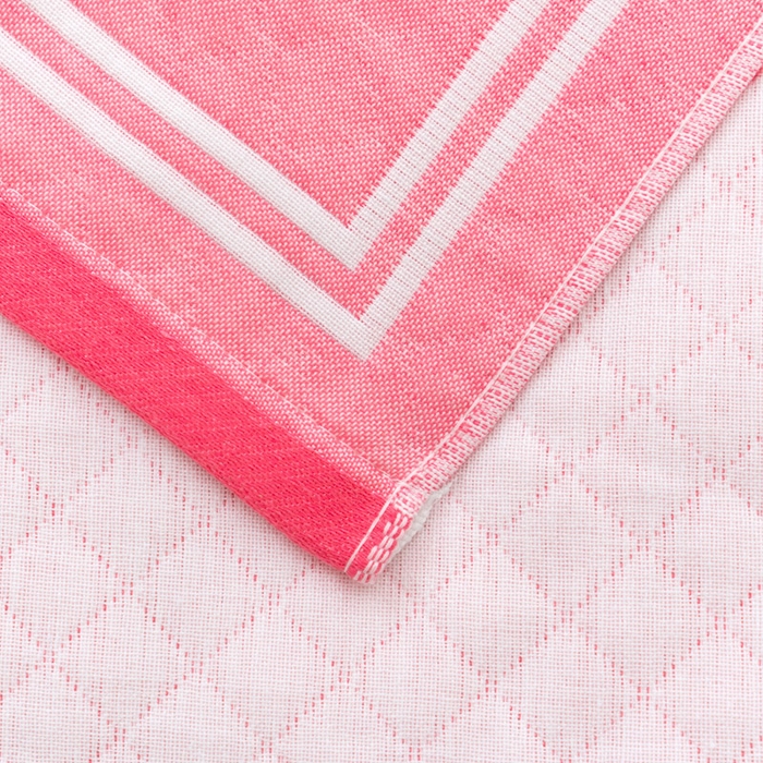 91家纺网 家纺一手货源 找家纺 朴尔家纺-毛巾被 2023新款特惠混纺棉质三层纱布独版AB面枕巾 小恐龙粉