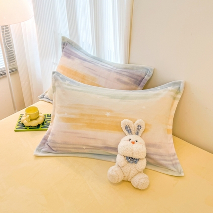 寐居家纺 2023新款小清新牛奶绒印花枕套 七彩流星