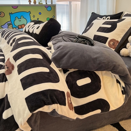 HL原创 2023新款牛奶绒单被套 巧克力豆