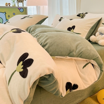 HL原创 2023新款牛奶绒单被套 小美好