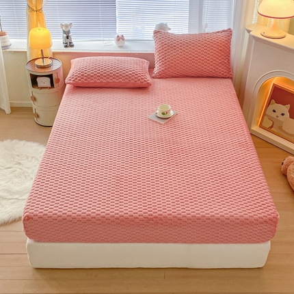 91家纺网 家纺一手货源 找家纺 （总）欧邦 新款A类提花豆豆绒金龟绒床笠