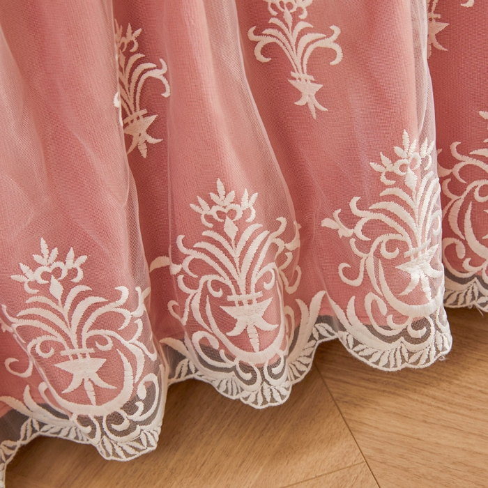 91家纺网 家纺一手货源 找家纺 虹星家纺 2023新款牛奶绒夹棉床裙套件清新系列-床裙款单床裙  清新-梅粉