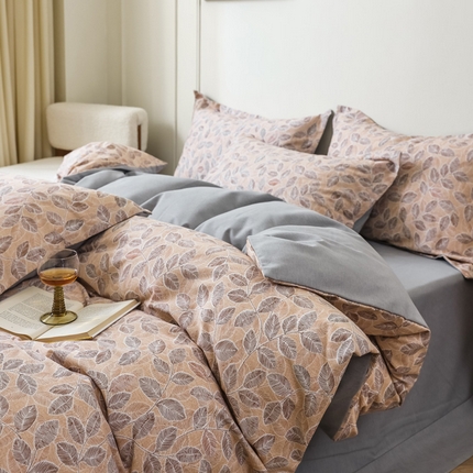 91家纺网 家纺一手货源 找家纺 （总）卡巴伦家纺 2023新款原棉磨毛印花简约四件套系列