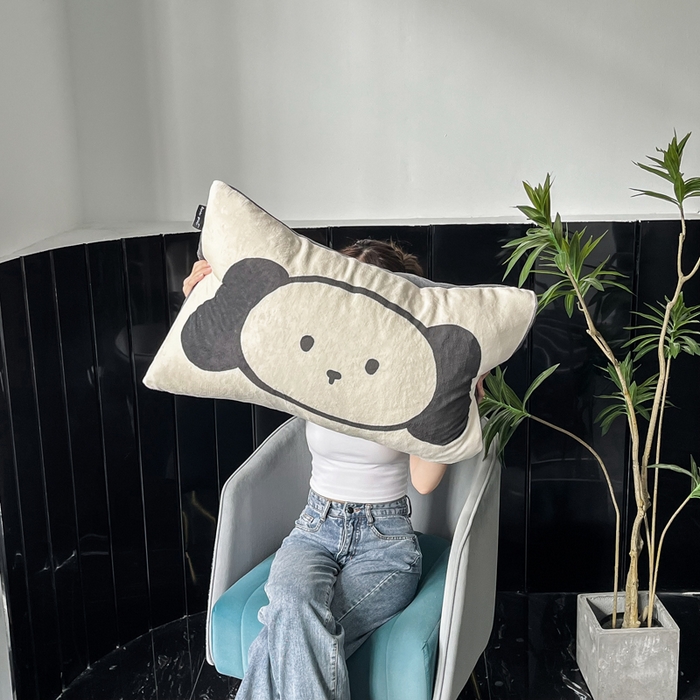 91家纺网 家纺一手货源 找家纺 潮邦创意家居 2025新款ins数码大版印花牛奶绒枕套单人枕 dog