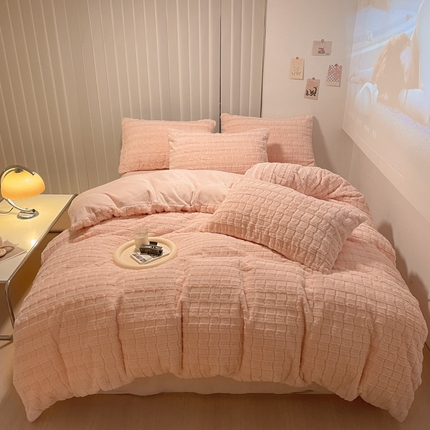 91家纺网 家纺一手货源 找家纺 （总）沐慕 2023新款AB版牛奶绒兔毛绒四件