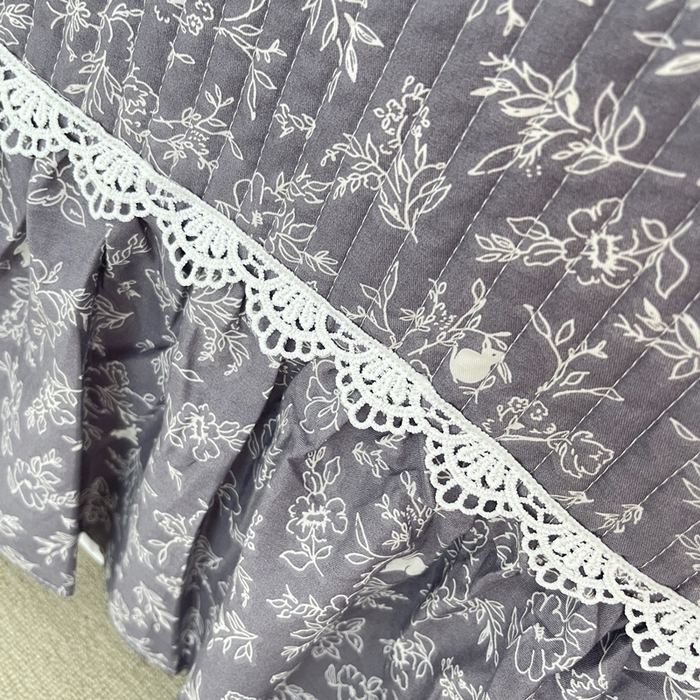 91家纺网 家纺一手货源 找家纺 胜权2023秋冬新款全棉花边夹棉单床盖单件四季用床盖三件套 素言