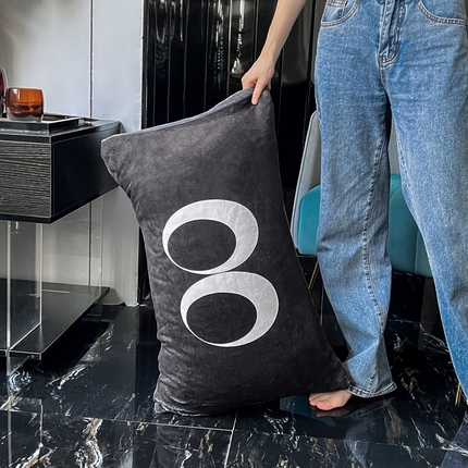 91家纺网 家纺一手货源 找家纺 潮邦创意家居 2025新款ins数码大版印花牛奶绒枕套单人枕 ins大眼