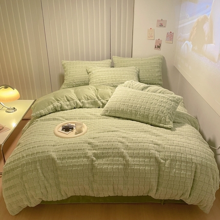 91家纺网 家纺一手货源 找家纺 （总）沐慕 2023新款AB版牛奶绒兔毛绒四件