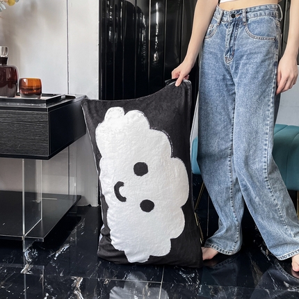 91家纺网 家纺一手货源 找家纺 潮邦创意家居 2025新款ins数码大版印花牛奶绒枕套单人枕 云朵