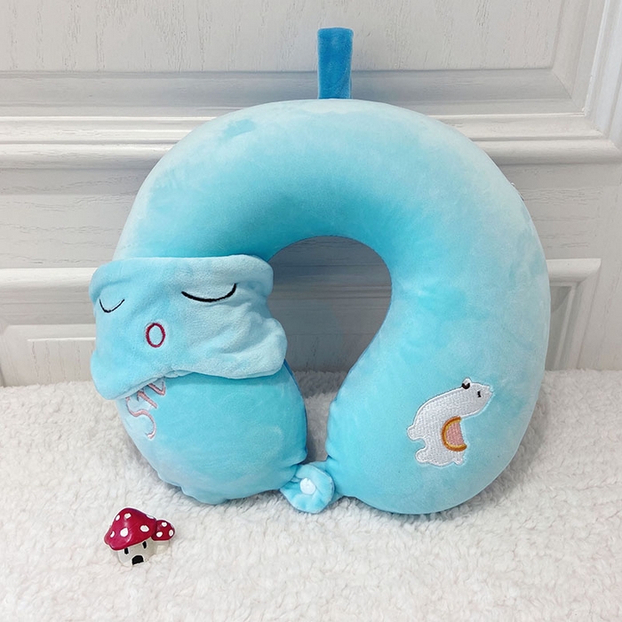 91家纺网 家纺一手货源 找家纺 卡奥2025新款带眼罩卡通U型枕旅行颈椎枕 羊驼32*31*12cm