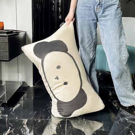 潮邦创意家居 2025新款ins数码大版印花牛奶绒枕套单人枕 dog