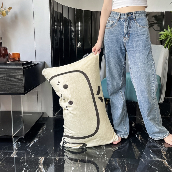 91家纺网 家纺一手货源 找家纺 潮邦创意家居 2025新款ins数码大版印花牛奶绒枕套单人枕 鲸鱼